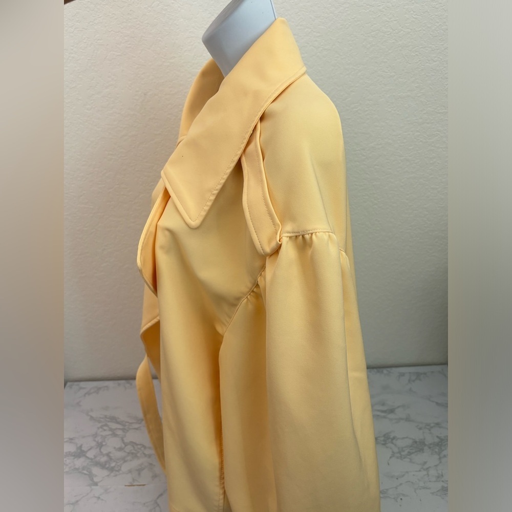 Ryegrass Womens Jacket Coat Soft 1X Plus Size Yellow Belted Polyester Spandex - Picture 2 of 5